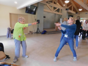 Women's Auxiliary retreat team building games in Founders Hall