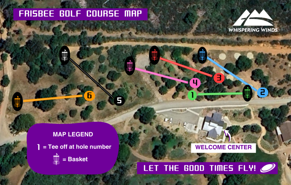 Frisbee Golf Map at Whispering Winds