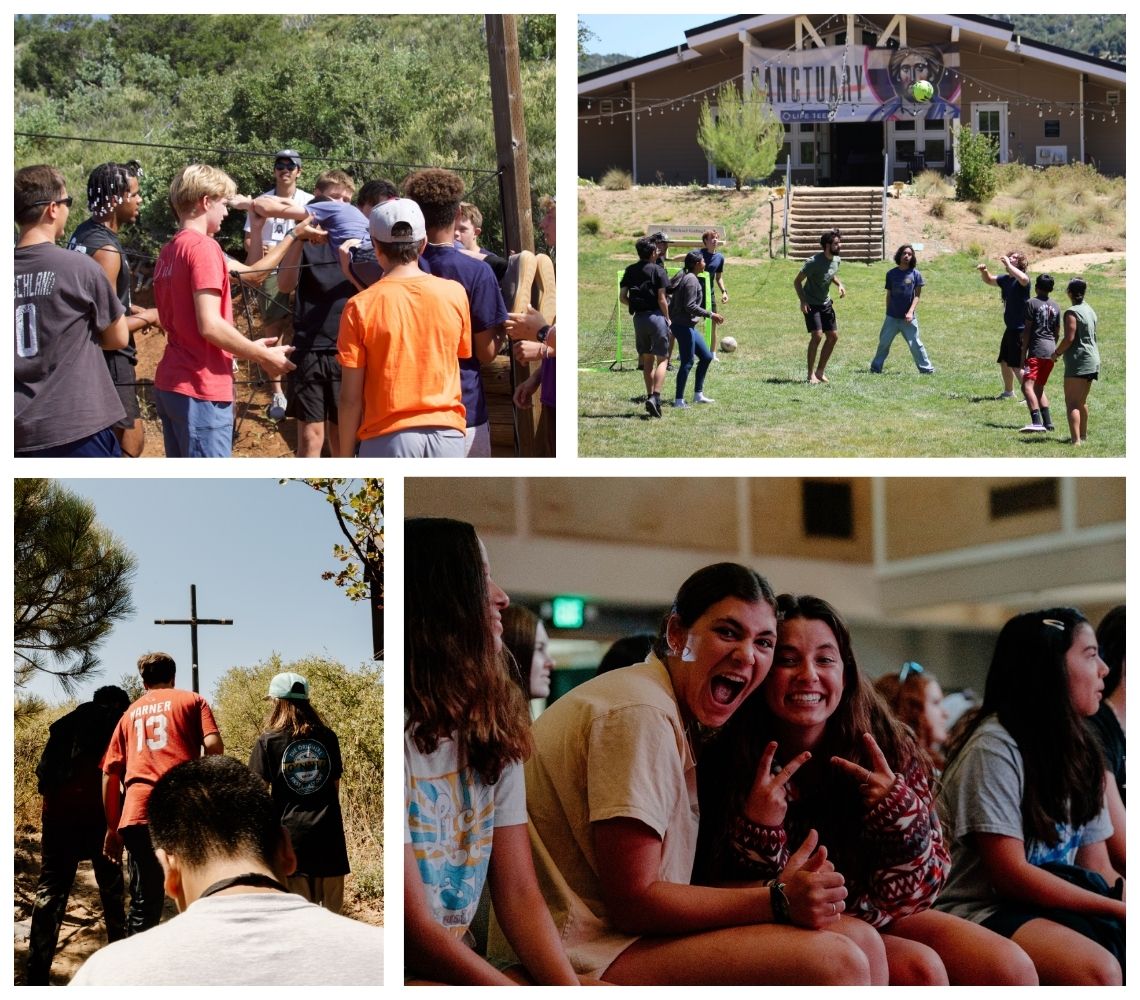 Parish youth participating together in Life Teen summer camp at Whispering Winds