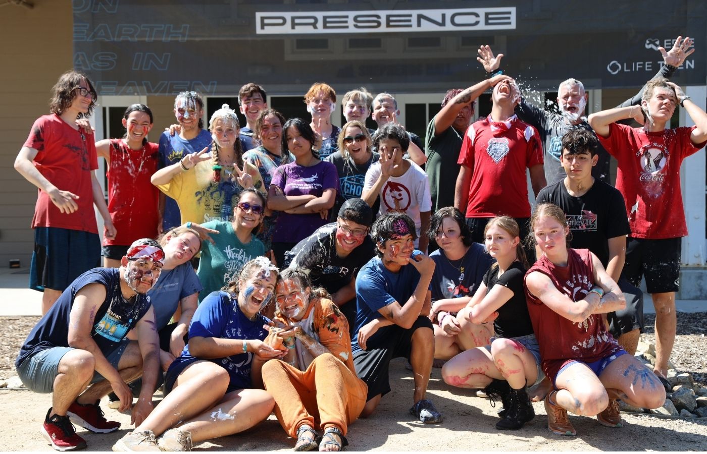 Middle school and high school students experiencing Life Teen summer camps at Whispering Winds